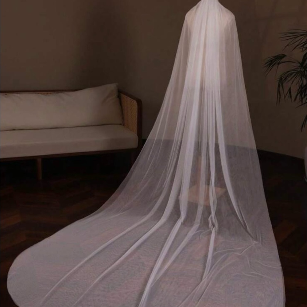 Double Layer White Bride Cathedral Veil